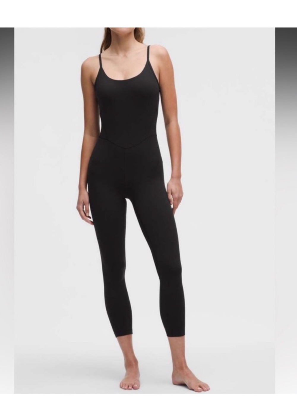 lululemon Align V-Back Bodysuit 25" Athletic Athleisure Black Size 6 Low Back